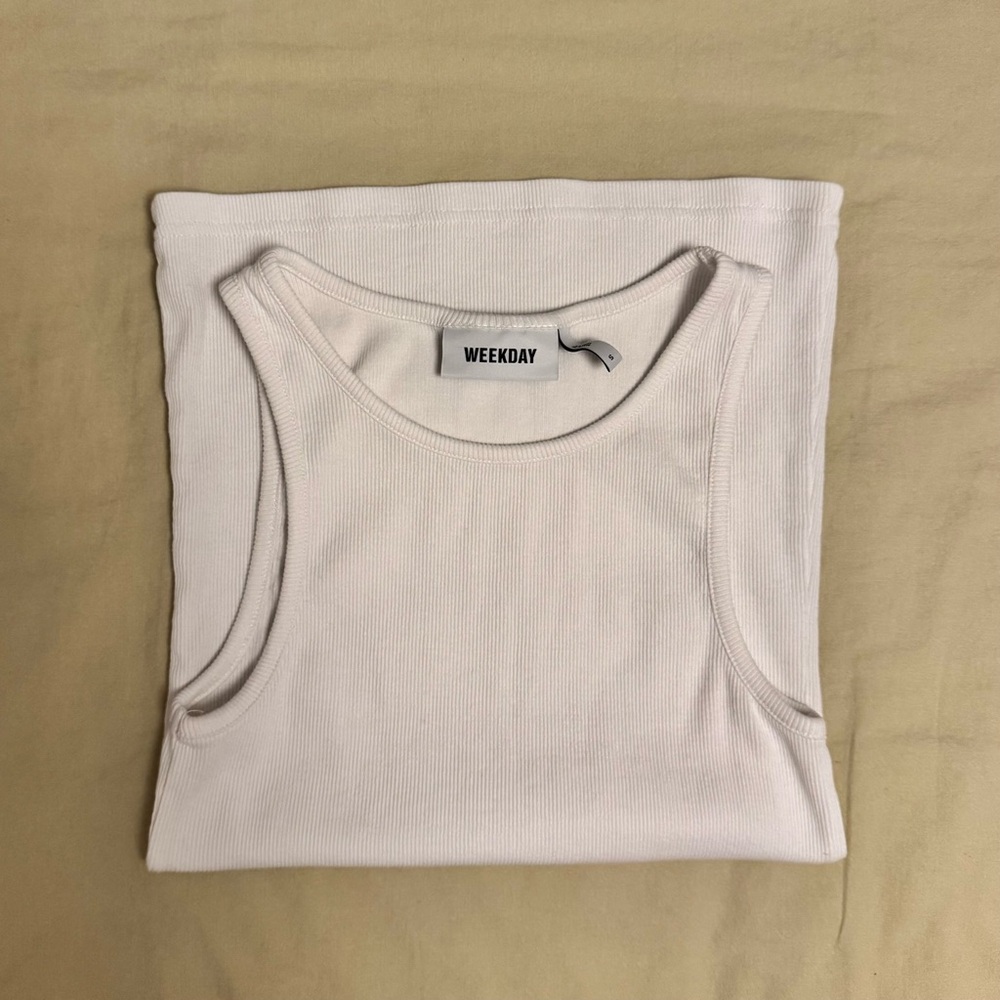 NWOT Weekday Stella organic ribbed tanks - black & white - Picture 4 of 4